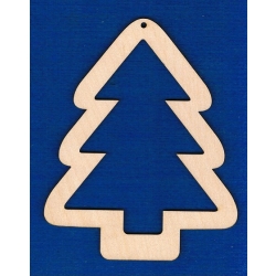 SKLEJKA #3mm Choinka 12,5x10cm ramka, choinka ramka zawieszka  IV